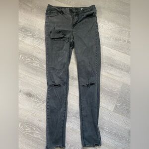 BullHead Charcoal Distressed Skinny Jeans